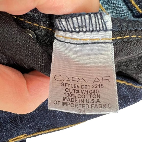 NWT Carmar Blue 100% Cotton Baggy Distressed Jeans SZ 24 - Picture 5 of 7
